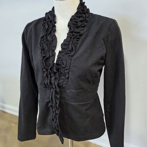 New York & Company Black Ruffled Blazer